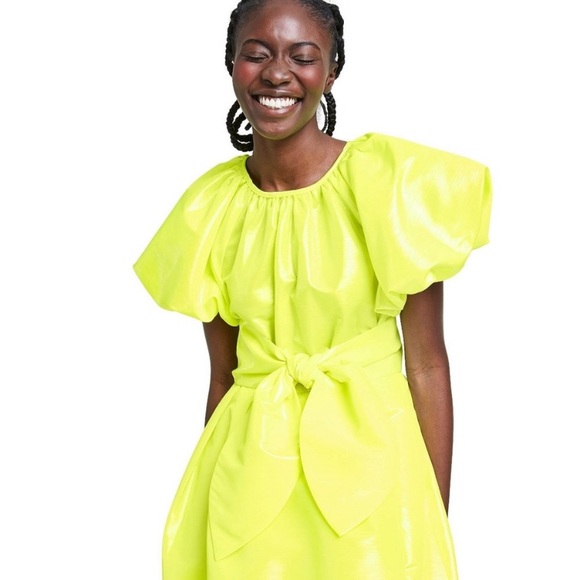 Christopher John Rogers Puff Sleeve Volume Dress - Picture 5 of 12